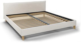 Letto matrimoniale imbottito crema con griglia 200x200 cm Tina - Ropez