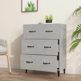 Credenza Grigio Cemento 69,5x34x90 cm in Legno Multistrato