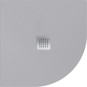 Piatto doccia SANYCCES in resina semicerchio Strato grigio L 90 x L 90 x H 2.4 cm opaco effetto pietra