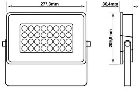 Proiettore LED 100W IP65, 120lm/W Colore  Bianco Naturale 4.000K