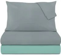 Completo letto matrimoniale petrolio tinta unita