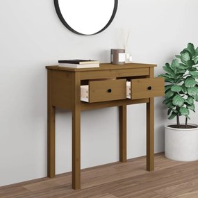 Tavolo consolle miele 70x35x75 cm in legno massello di pino