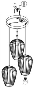 Eglo 49479 - Lampadario NEWTOWN 3xE27/60W/230V