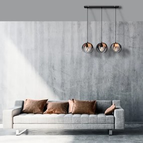 Lampadario a sospensione con filo MOONLIGHT 3xE27/15W/230V nero/rame