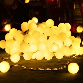 Aigostar - Catena luminosa decorativa LED per esterni 50xLED/3,6W/230V/8 funzioni 5m IP44 bianco caldo