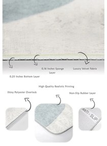 Set di tappetini per il bagno in velluto grigi/crema 2 pz 60x100 cm Abstract Shapes – Mila Home