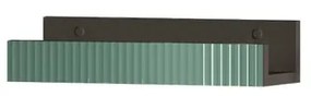 Mensola per bagno Niwa L 40 cm laccato opaco grigio carbone con vetro verde timo
