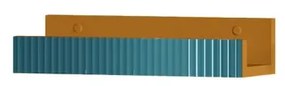 Mensola per bagno Niwa L 40 cm laccato opaco senape con vetro blu pacifico