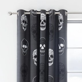Tenda per bambini grigio scuro 2 pz 168x183 cm Skulls – Catherine Lansfield