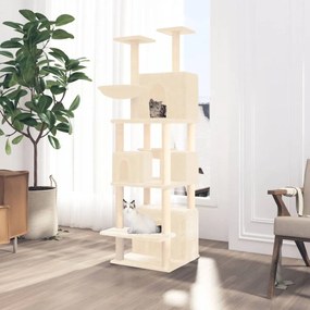 Albero Per Gatti Con Tiragraffi İn Sisal Crema 180 Cm /