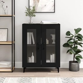 Credenza Nera 69,5x34x90 Cm İn Legno Multistrato /