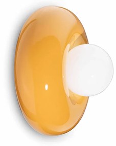 Applique Vintage Decò Bumbum Ceramica Gialla 1 Luce G9