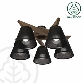 Brilagi - Lampadario LED ANTHONY 5xE14/40W/230V rovere/noce nero