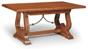 MARSHALL - tavolo da pranzo allungabile in legno massello 85x180/225/270/315/360 con decoro in ferro