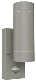 Applique Bidirezionale IP65 2xGU10 con sensore Movimento - Grigia