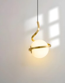 LAMPADA A SOSPENSIONE A SPIRALE CON SFERA IN VETRO APP1733-1CP ORO