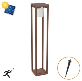 Paletto Lanterna Solare 80cm Corten con Sensore + Picchetto Colore Bianco Naturale 4.000K