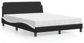 Letto Con Materasso Nero E Bianco 120x200 Cm İn Similpelle /