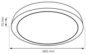 Plafoniera LED dimmerabile da bagno HALINA LED/48W/230V 3000-6000K diametro 38 cm nero + +TC