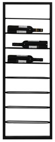 Portabottiglie in metallo nero da parete 42x120x6 cm Macaben - Light &amp; Living