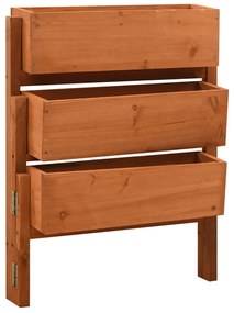 Fioriera Giardino Pieghevole Arancione 60x14x75 Cm Legno Abete /