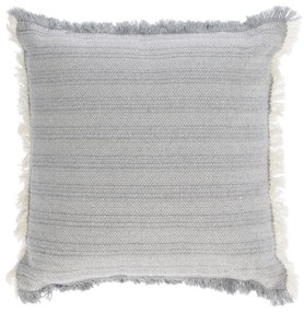 Kave Home - Fodera cuscino Devi con frange beige e blu 45 x 45 cm
