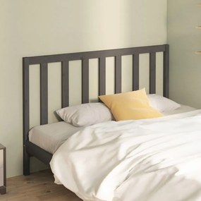 Testiera Letto Grigia 156x4x100 Cm İn Legno Massello Di Pino /