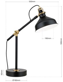 Orion LA 4-1222/1 - Lampada da tavolo SCHILLER 1xE27/40W/230V nero/bronzo
