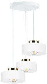 Lampadario a sospensione con cavo IGNIA 3xE27/60W/230V bianco/oro