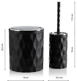 Set da bagno REINA 5 pz nero/cromo