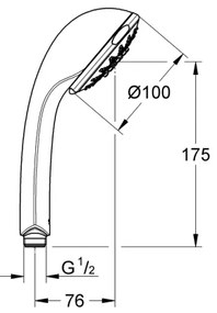 GROHE 28796000 - Doccetta manuale RELEXA 100 Five 100 mm cromo lucido