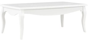 Tavolino Da Salotto Bianco 110x60x40 Cm İn Legno Di Pino /
