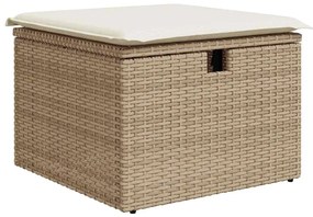 Set divano da giardino 6 pz con cuscini beige in polyrattan