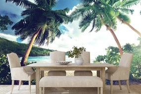 Carta da parati autoadesiva – Tramonto sull'isola di Seychelles