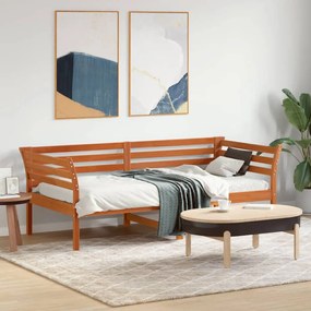 Dormeuse marrone cera 75x190 cm in legno massello di pino