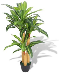 Dracena Pianta Artificiale Con Vaso 100 Cm Verde /