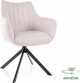 Sedia girevole Azalia Brego beige chiaro – 61x44x86 cm