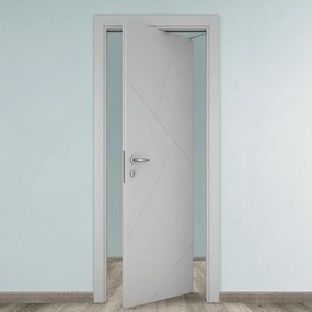 Porta tamburata rototraslante Oblique grigio L 80 x H 210 cm destra