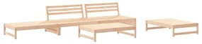 Set divani da giardino 5 pz con cuscini in legno massello