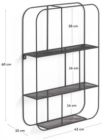 Kave Home - Mensola Veneranda in metallo verniciato nero 42 x 60 cm