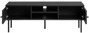 Tavolo TV nero in rovere 120x43 cm Pensacola - Unique Furniture