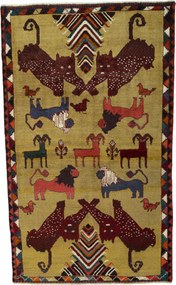 Gabbeh Tappeto persiano 120x200 Giallo (Iran) Annodato A Mano