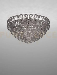 Giogali lampadadario a soffitto 80 cristallo fume' e cromo lucido 5...