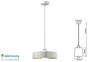 Lampadario Led a Sospensione Scodella Ciotola in Metallo 7W 3000K Colore Bianco Interno Plexiglass SKU-3939