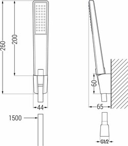 Mexen R-72 set doccia a muro, cromo - 785725052-00