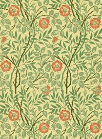 Morris & Co Carta da parati Sweet Briar - Green/ Rust