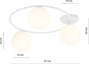 Lampada da soffitto in acciaio SOPRA 3 da interno 3xE14