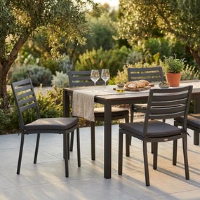 DEXTER - sedia da giardino in alluminio impilabile con cuscino