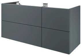 Mobile da bagno sotto lavabo SENSEA Neo grigio laccato lucido L 135 x H 64 x P 48 cm 4 cassetti, lavabo non incluso