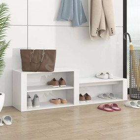 Scarpiera Bianco Lucido 150x35x45 Cm İn Legno Multistrato /